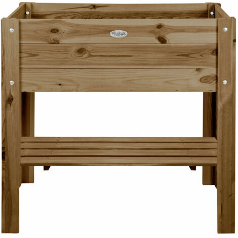 Esschert Design Hochbeet mit Ablage 80 cm breit 63 Liter Volumen - FSC® Holz