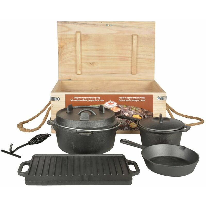 

Esschert Design Juego de cocina de camping 7 piezas FF240