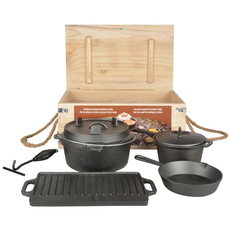 

Juego de cocina de camping 7 piezas FF240 - Negro - Esschert Design