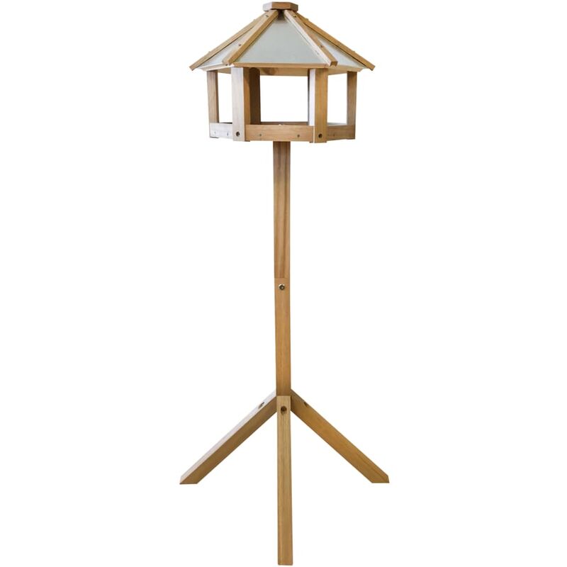 True Deal - Esschert Design Mangeoire à oiseaux hexagonale Chêne