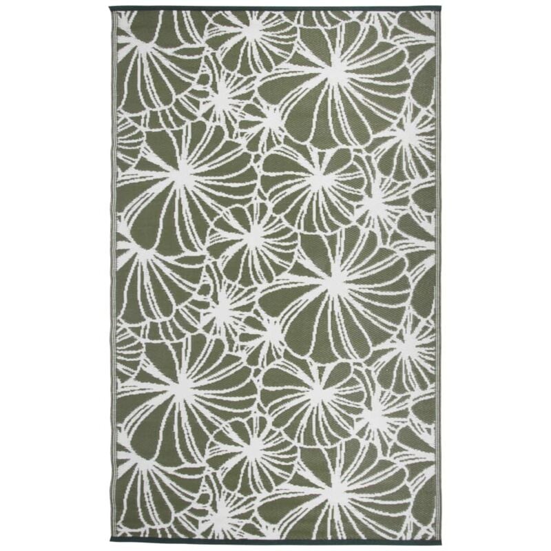 Outdoor Rug 241x152 cm Floral Pattern OC21 - Green - Esschert Design