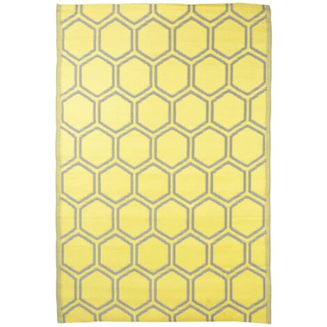 Esschert Design Outdoor Rug 182x122 cm Honeycomb - Yellow