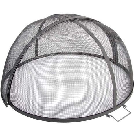 Esschert Design – Pare-feu pliable 60 x 60 cm – Noir – Conçu pour sécuriser brasero et barbecue – Mécanisme de pliage facile