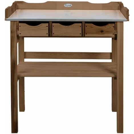 Esschert Design Pflanztisch mit 3 Schubläden Braun - Holz