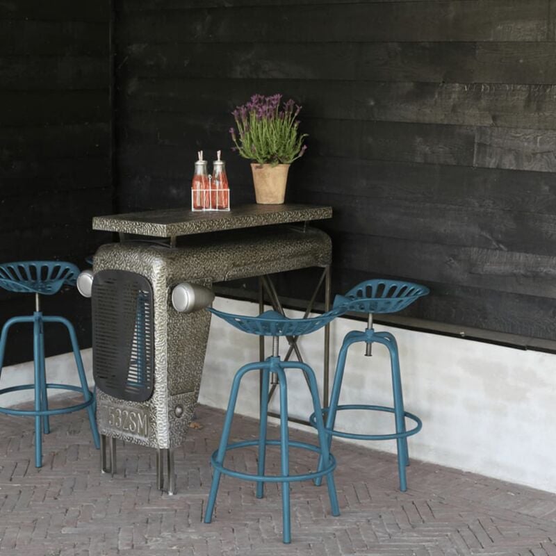 Image of Esschert Design - Sedia da Bar con Sedile Trattore Blu