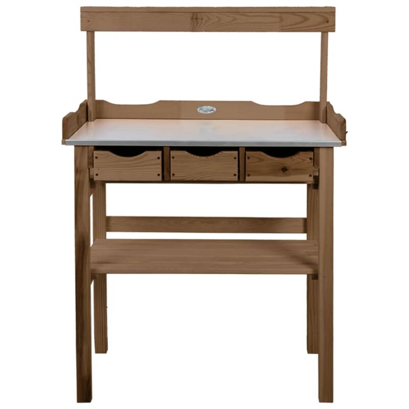 Esschert Design - Table de rempotage avec tiroir et étagère marron n/a