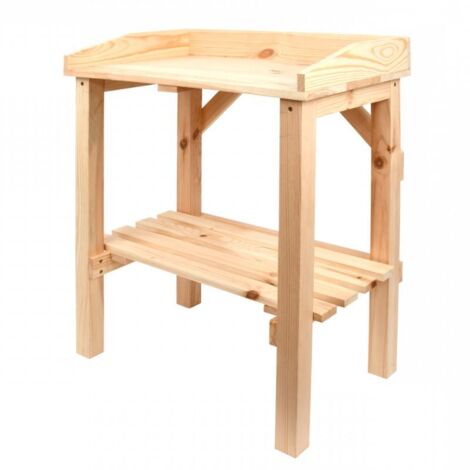 Esschert Design – Table de rempotage pour enfant – Bois de pin – Dimensions L 48 x P 32,2 x H 60,8 cm – Étagère inférieure pour rangement