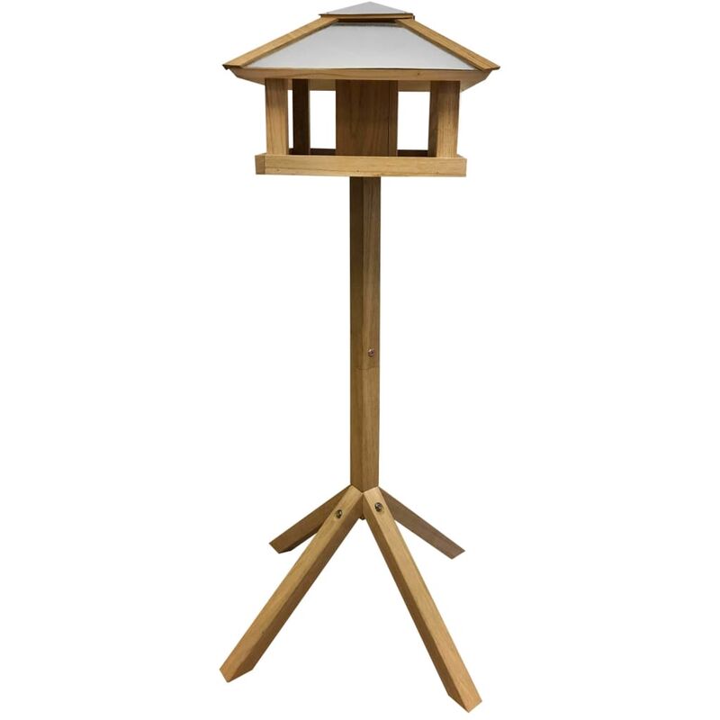 

Esschert Design Comedero de pájaros cuadrado tejado de acero FB433 - Marrón