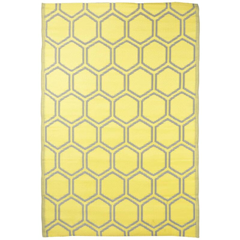 Esschert Design - Tapis d'extérieur 182x122 cm Nid d'abeilles Jaune