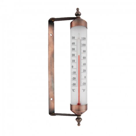 Esschert Design – Thermomètre de jardin - Plage de température -30 à +50 °C – Dimensions L 8,4 x P 4,7 x H 25 cm – Acier doux et verre