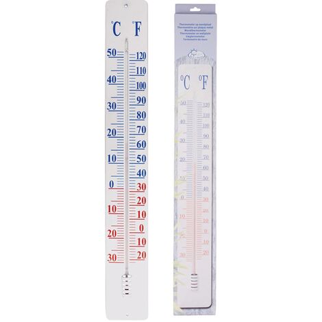 Thermomètre sur plaque en métal - l 12 cm x H 90 cm - Livraison gratuite
