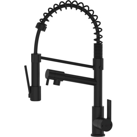 Essebagno Big Hotto Spültischarmatur mit Brause schwarz