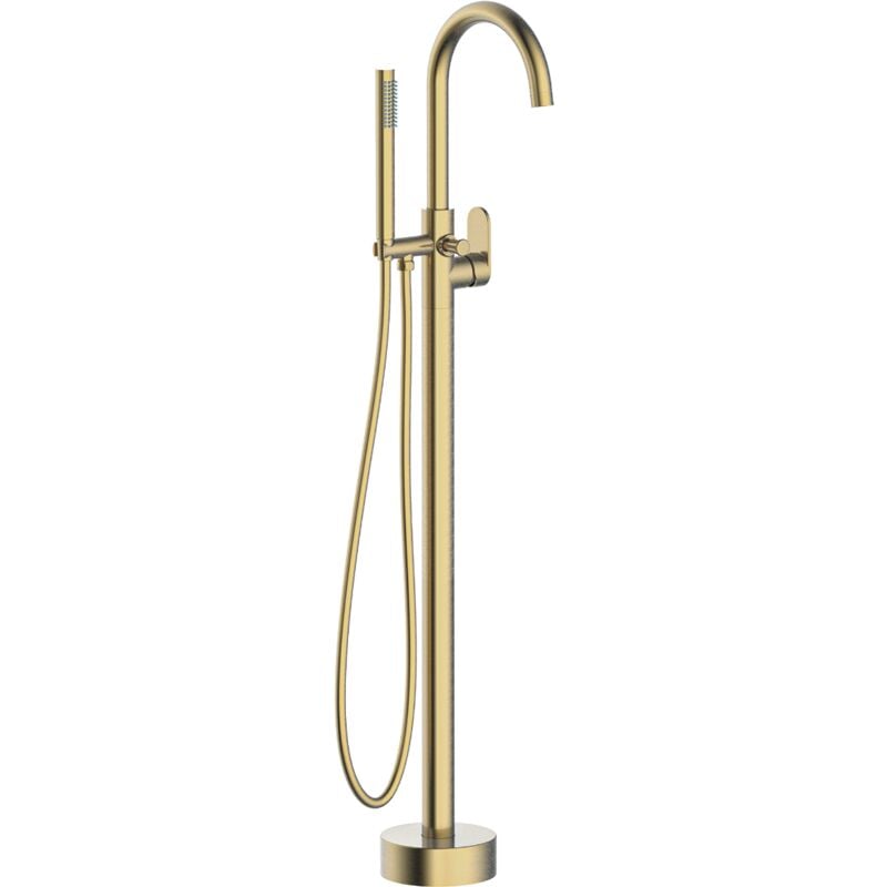 Charme ii Colonna meccanica a pavimento in oro spazzolato per vasca freestanding - Essebagno