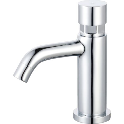 Essebagno Cilindro Push Rubinetto per lavabo cromo acqua fredda