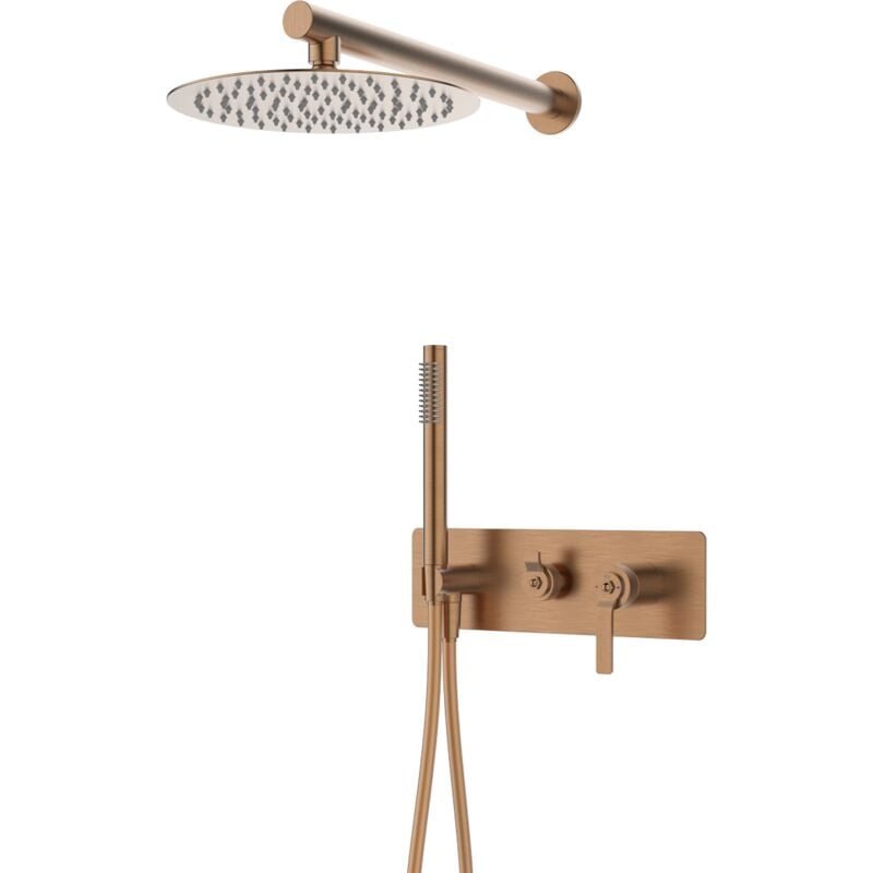 Essebagno - Colonne de douche encastrée mécanique Molette cuivre brossé