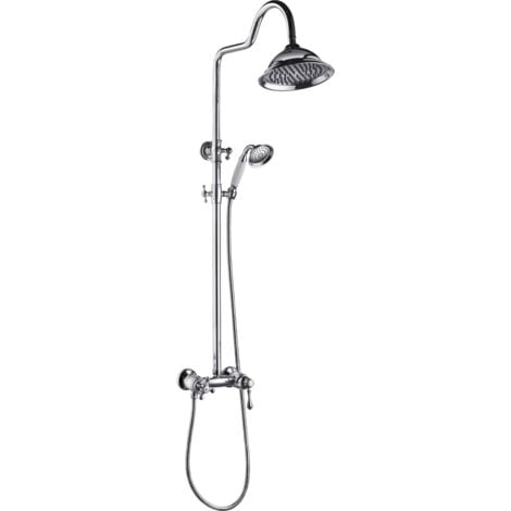 Essebagno Columna de ducha Leeds 2 retro cromada con mezclador mecánico