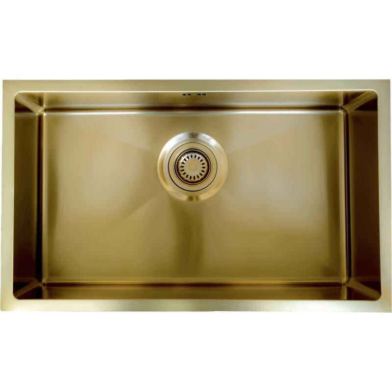 Essebagno - vier 1 grande cuve seule 76x45 Luisa en inox gris gun métal