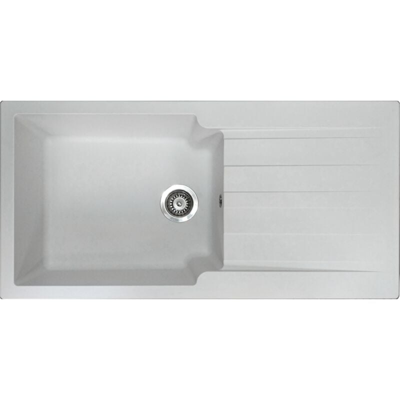 Essebagno - vier 1 grande cuve 1 égouttoir Sierra résine blanc