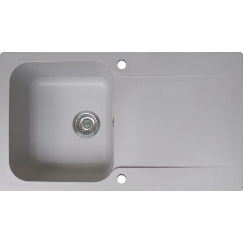 Essebagno - vier réversible 1 cuve 1 égouttoir Lisse résine gris