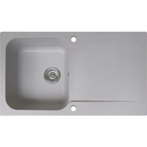 Essebagno évier réversible 1 cuve 1 égouttoir Lisse résine gris