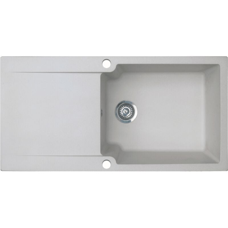 Vier réversible 1 grande cuve 1 égouttoir Lisse résine gris - Essebagno