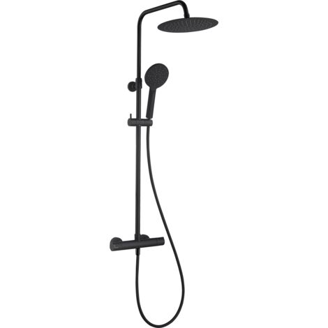 Essebagno Kissy Duschsäule schwarz mit Thermostat