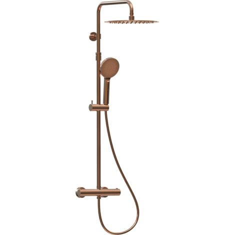Essebagno Luisa columna de ducha termostática de cobre cepillado