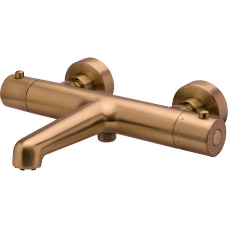Essebagno Luisa Thermostat-Wannen- und Brausemischer gebürstetem Kupfer