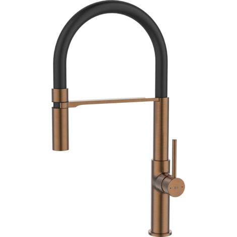 Essebagno Magneto Miscelatore per lavabo con soffione mobile in rame spazzolato