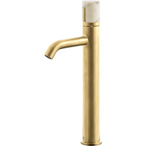 Essebagno Manopola Waschtischmischer hoch gebürstetes Gold Marmor