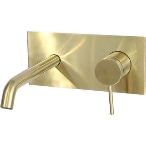 ESSEBAGNO Miscelatore da incasso per lavabo Envol oro spazzolato