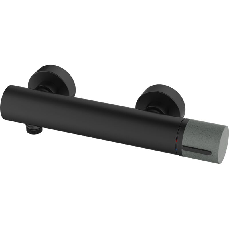 Mitigeur douche mécanique Manopola noir & béton - Essebagno