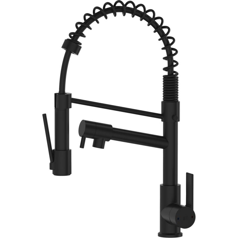 Mitigeur évier à douchette Big Hotto noir - Essebagno