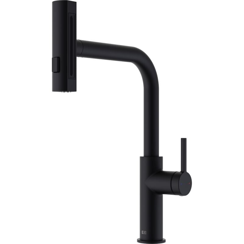 Essebagno - Mitigeur évier à douchette extractible Esserain noir mat
