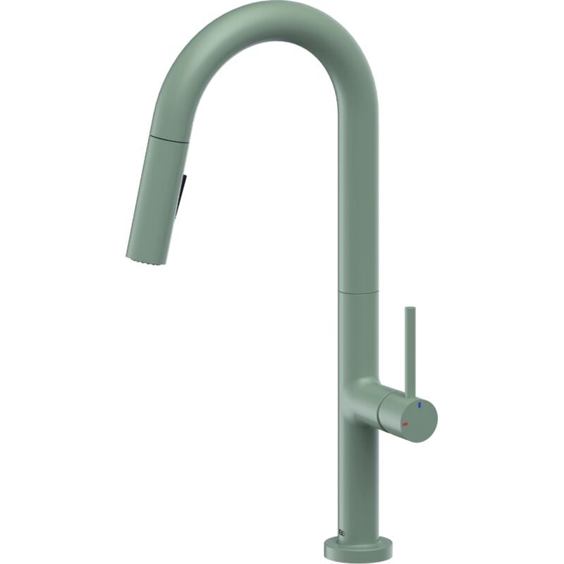 Essebagno - Mitigeur évier à douchette extractible Portofino vert gris