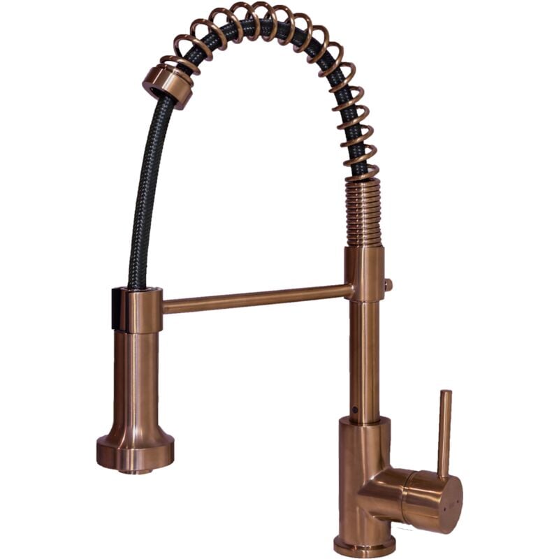 Mitigeur évier à douchette Plimo cuivre brossé - Essebagno