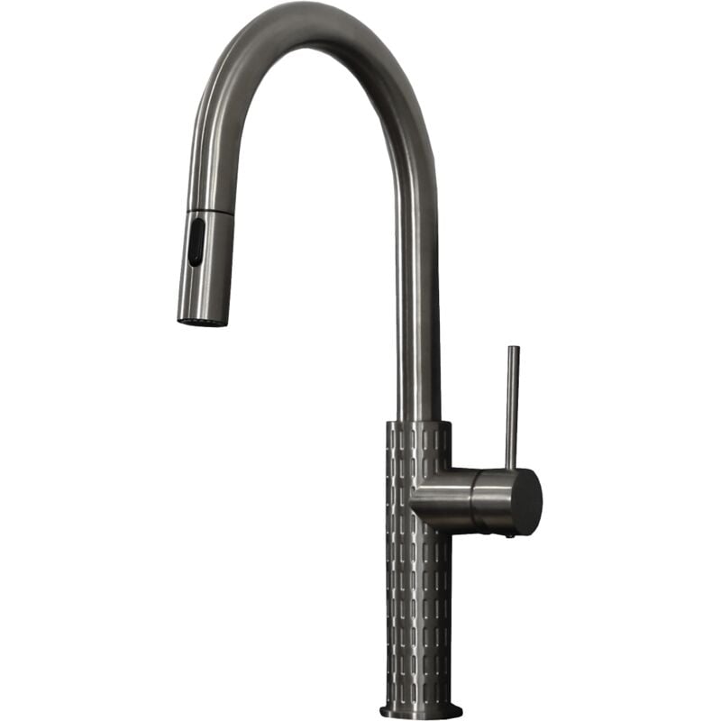 Mitigeur évier douchette extractible Architek gris gun métal - Essebagno