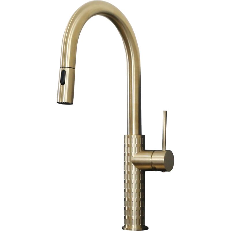 Essebagno - Mitigeur évier douchette extractible Architek or brossé