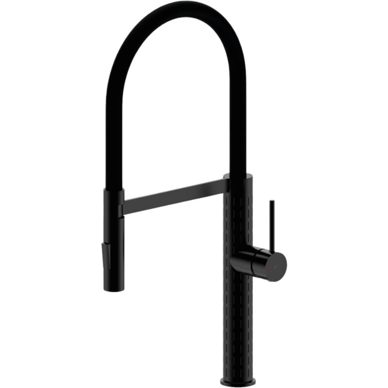 Essebagno - Mitigeur évier douchette mobile silicone Architek noir mat