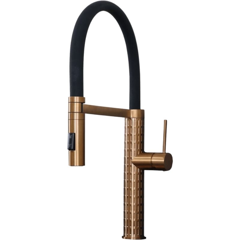 Essebagno - Mitigeur évier douchette mobile silicone Architek cuivre brossé