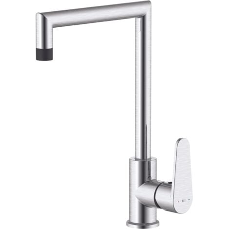 Essebagno Mitigeur évier Fangolo façon inox et noir