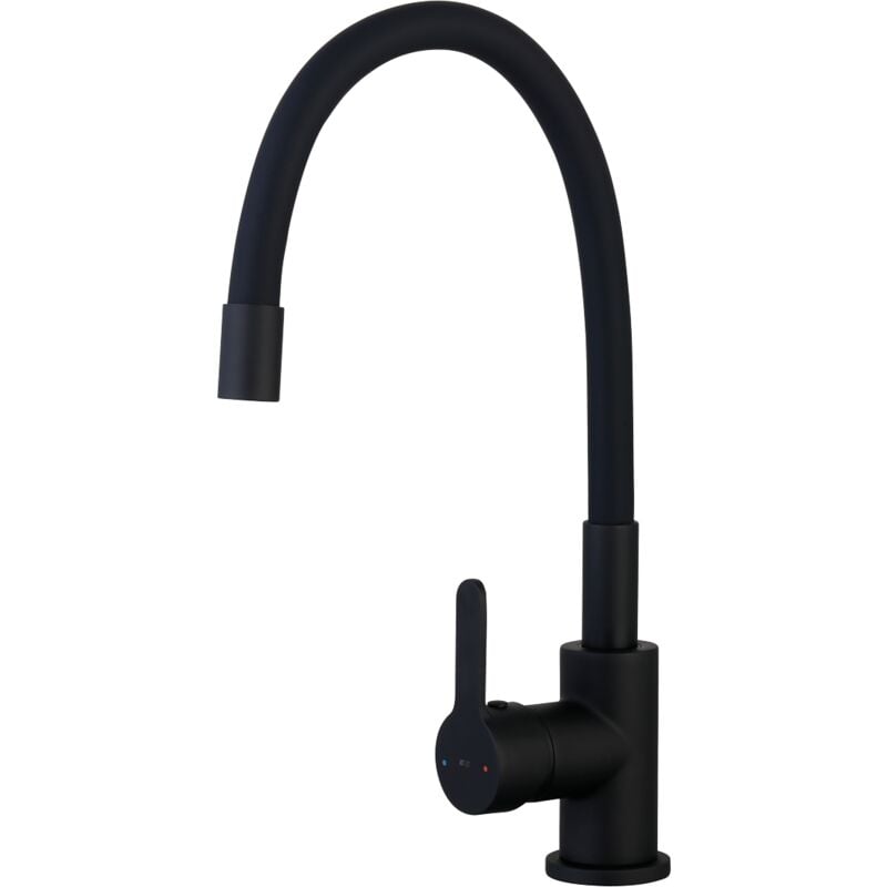 Essebagno - Mitigeur évier Mémory noir flexibleàmémoire de forme