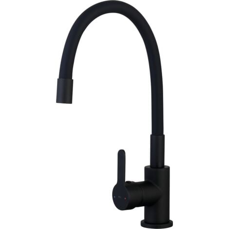 Essebagno Mitigeur évier Mémory noir flexibleàmémoire de forme