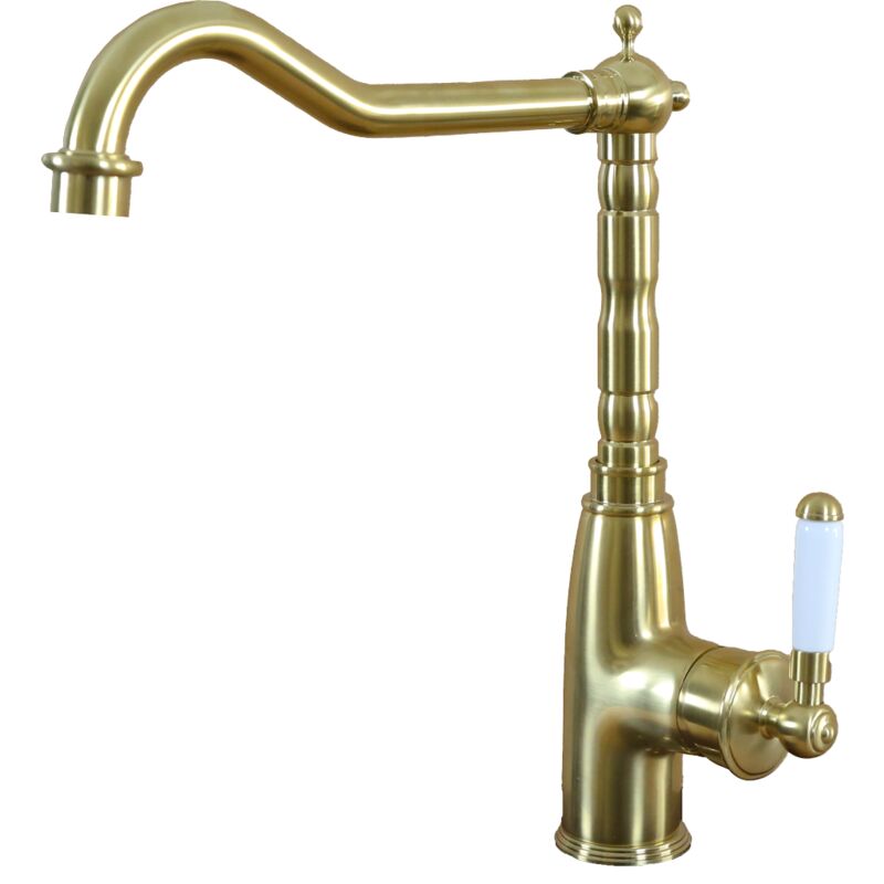 Mitigeur évier rétro Leeds or brossé - Essebagno