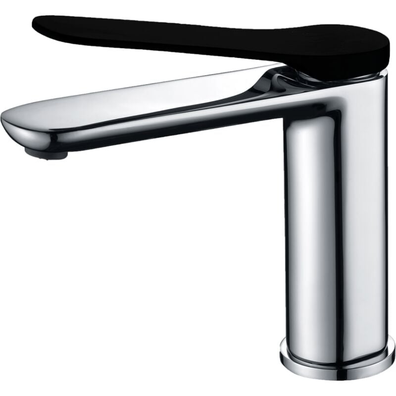 Mitigeur lavabo bas Pandora chrome et noir - Essebagno