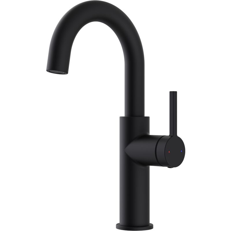 Essebagno - Mitigeur lavabo bas Reflet noir mat