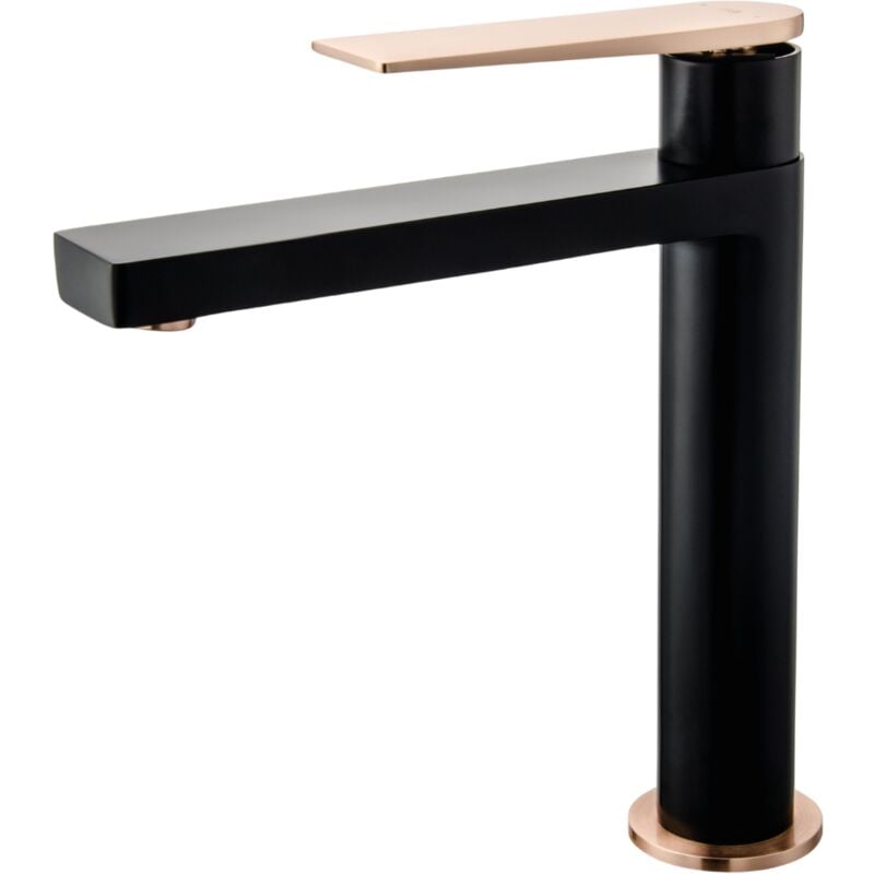Essebagno - Mitigeur lavabo haut Allure noir et or rose