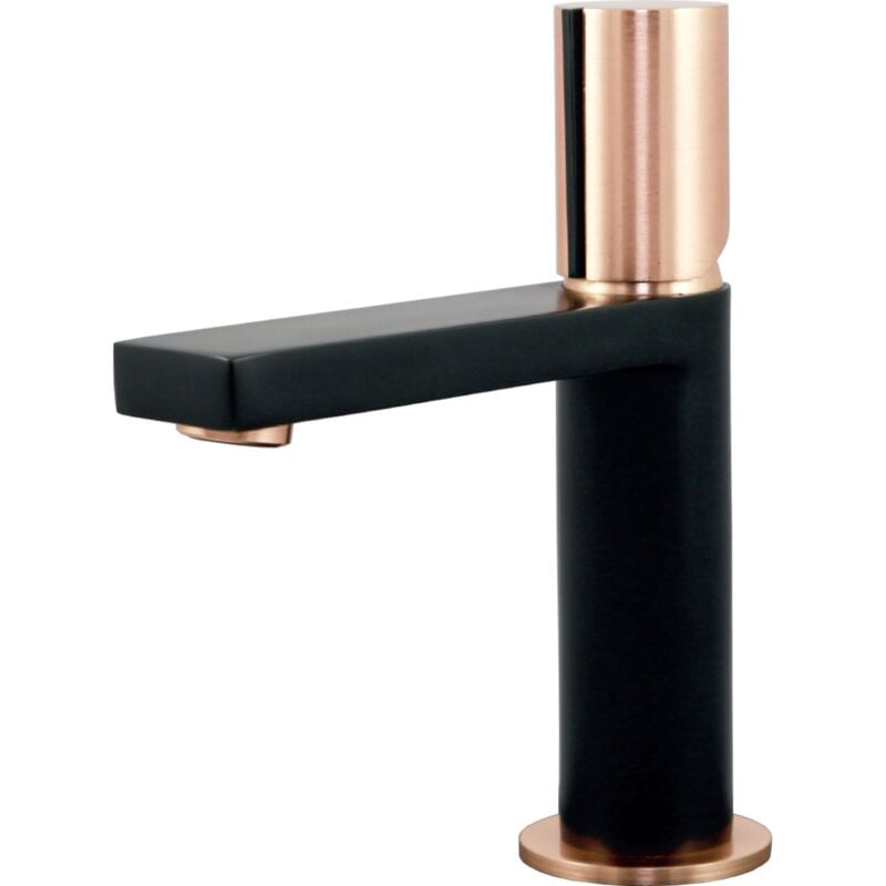 Essebagno - Mitigeur lavabo bas Exil noir et or rose