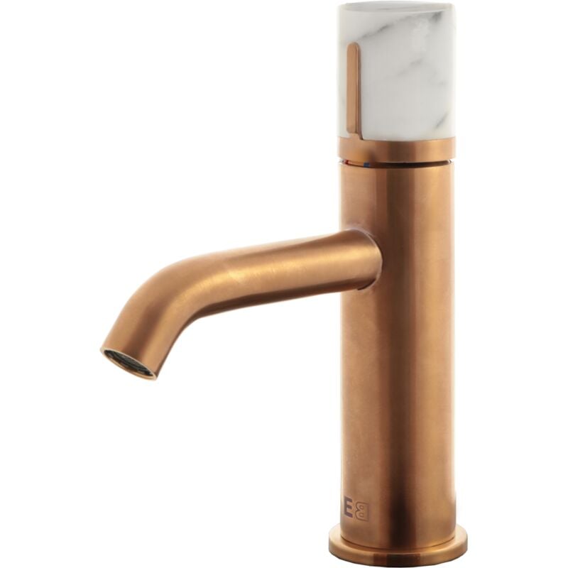 Essebagno - Mitigeur lavabo bas Manopola cuivre brossé marbre