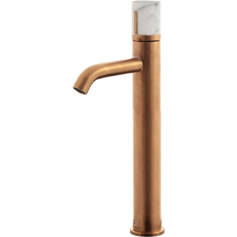 Essebagno - Mitigeur lavabo haut Manopola cuivre brossé marbre